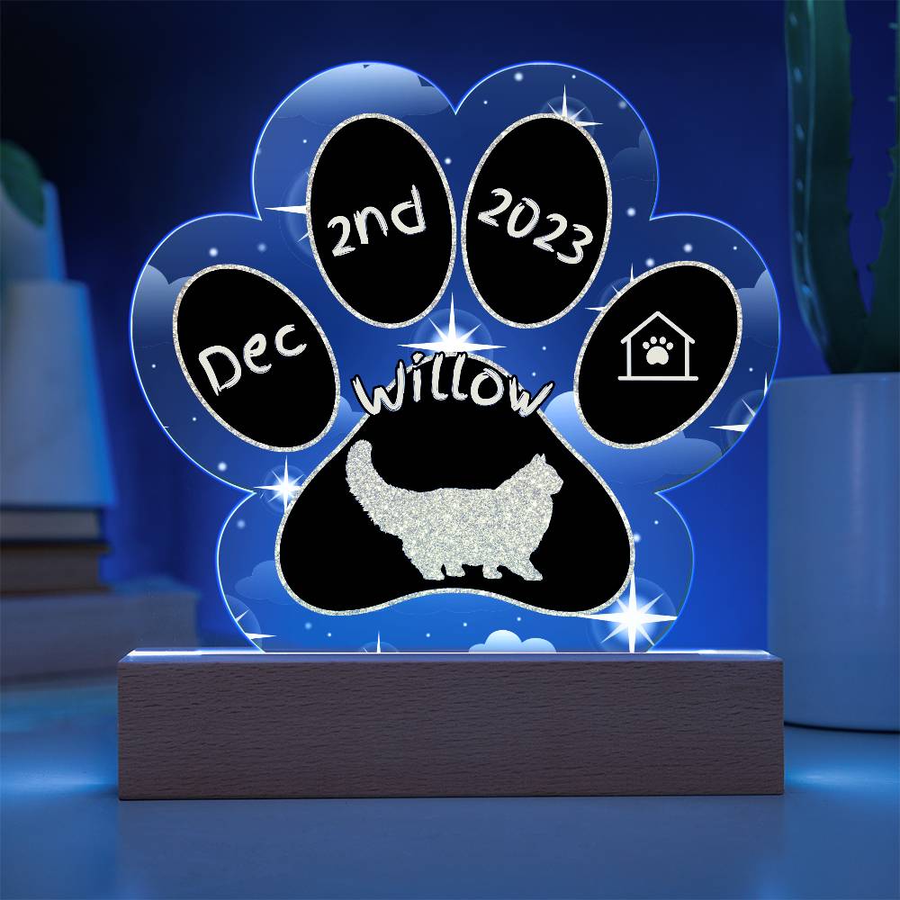 Persian - Personalized Cat Gotcha Day Acrylic Paw Print Plaque