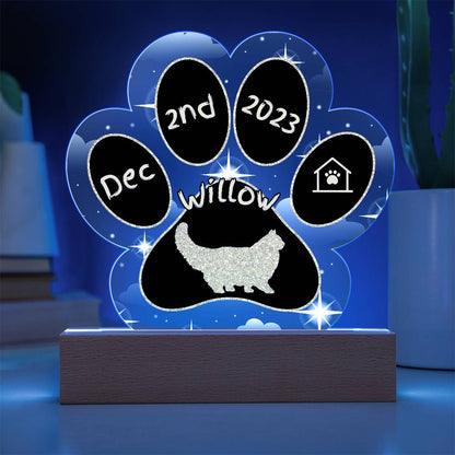 Persian - Personalized Cat Gotcha Day Acrylic Paw Print Plaque