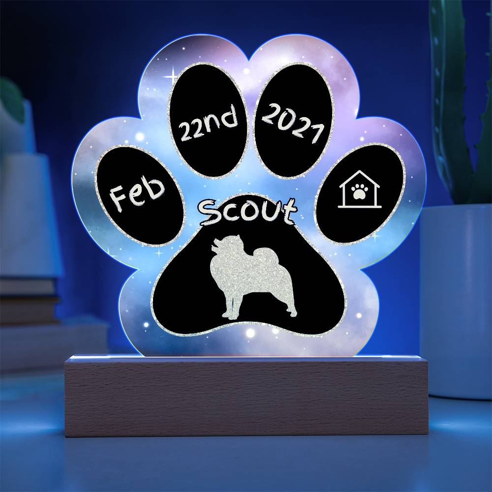 Pomeranian - Personalized Dog Gotcha Day Acrylic Paw Print Plaque