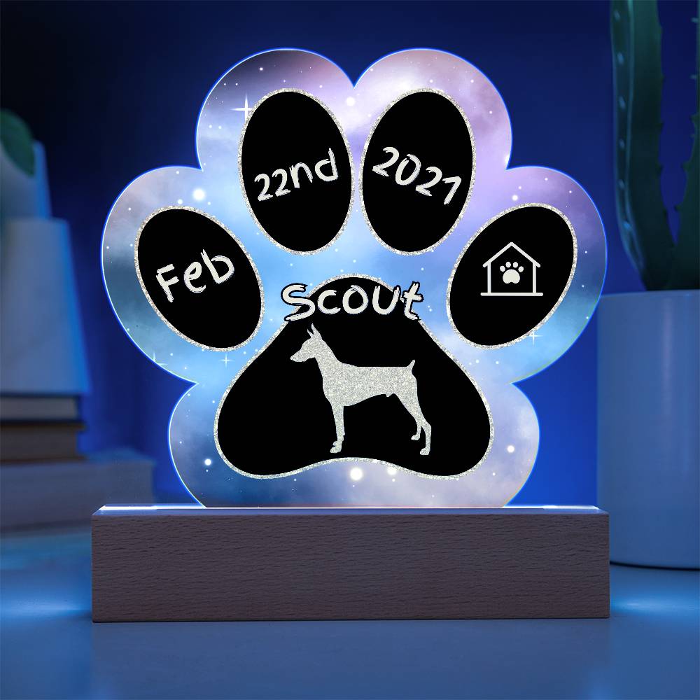 Doberman - Personalized Dog Gotcha Day Acrylic Paw Print Plaque