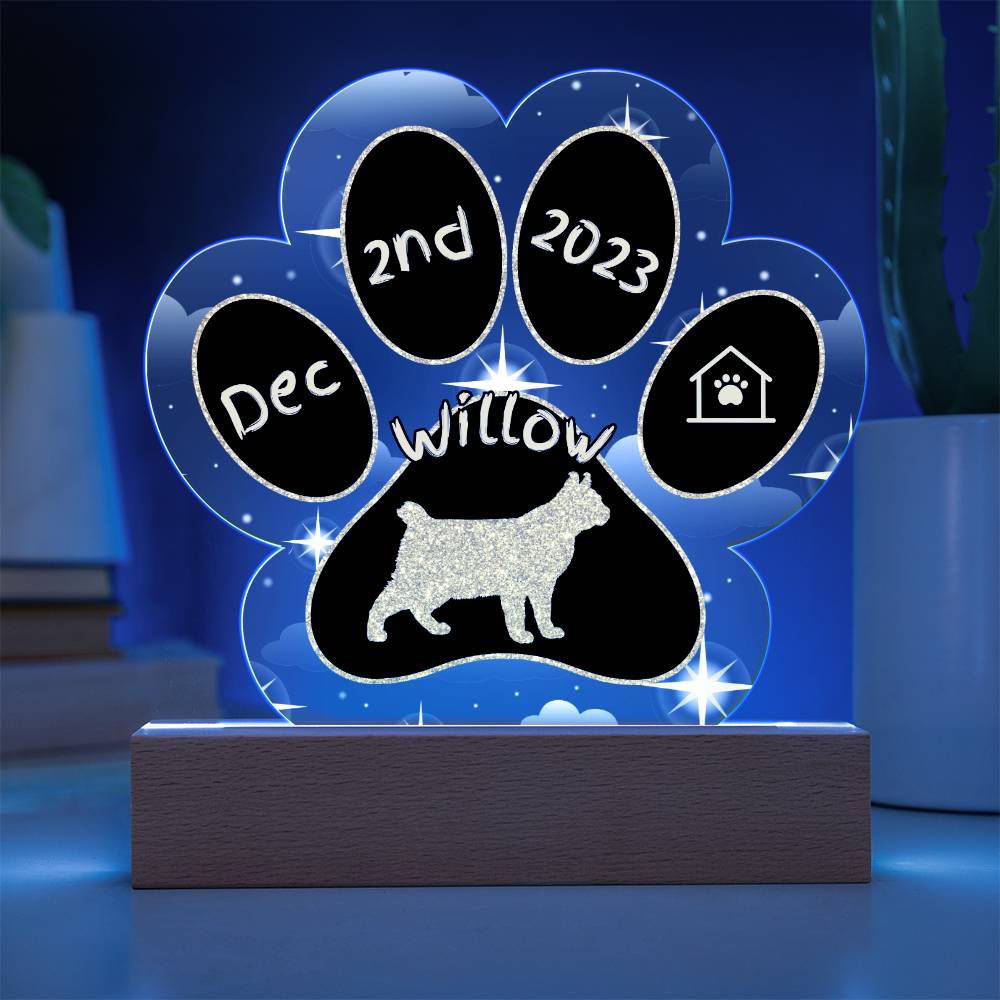 Highlander - Personalized Cat Gotcha Day Acrylic Paw Print Plaque