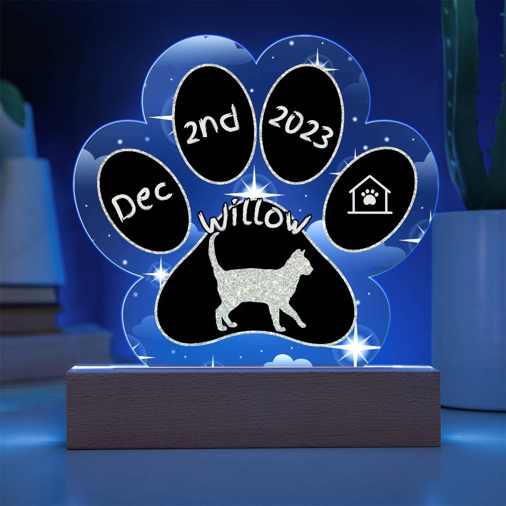 Korn Ja - Personalized Cat Gotcha Day Acrylic Paw Print Plaque