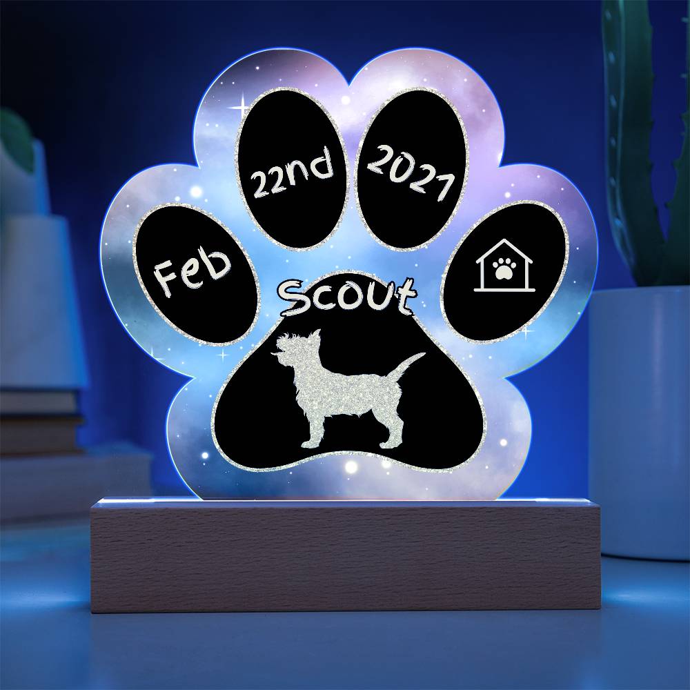 Cairn Terrier - Personalized Dog Gotcha Day Acrylic Paw Print Plaque