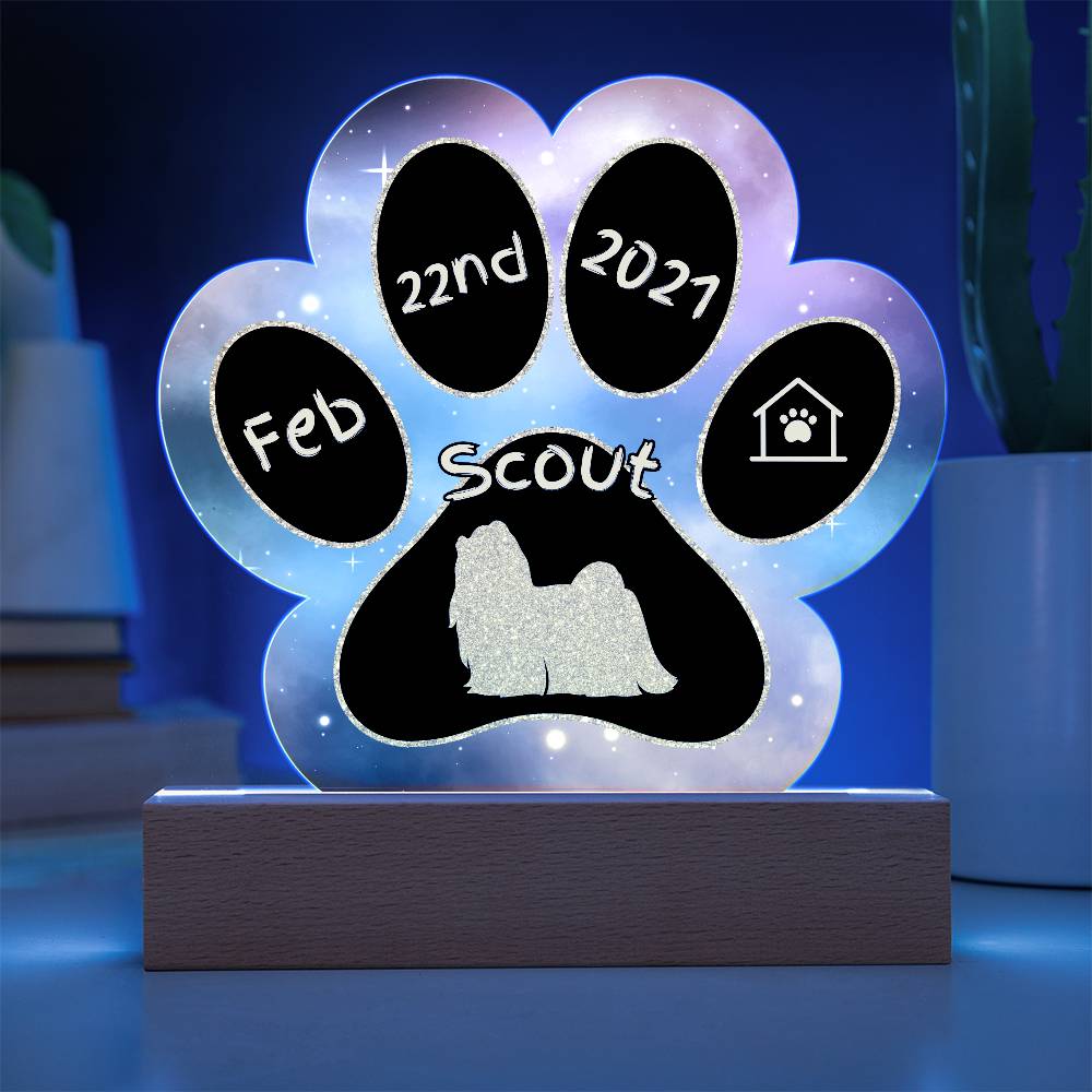 Maltese - Personalized Dog Gotcha Day Acrylic Paw Print Plaque