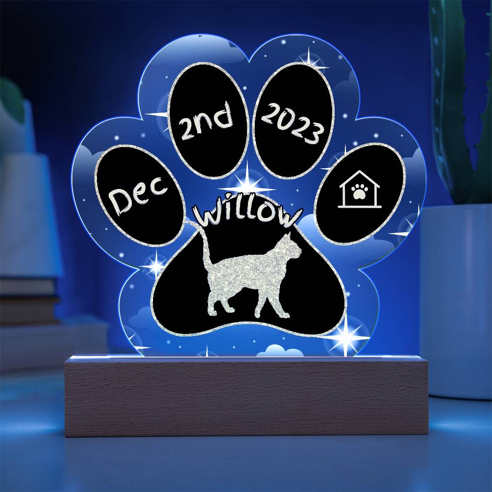 German Rex - Personalized Cat Gotcha Day Acrylic Paw Print Plaque