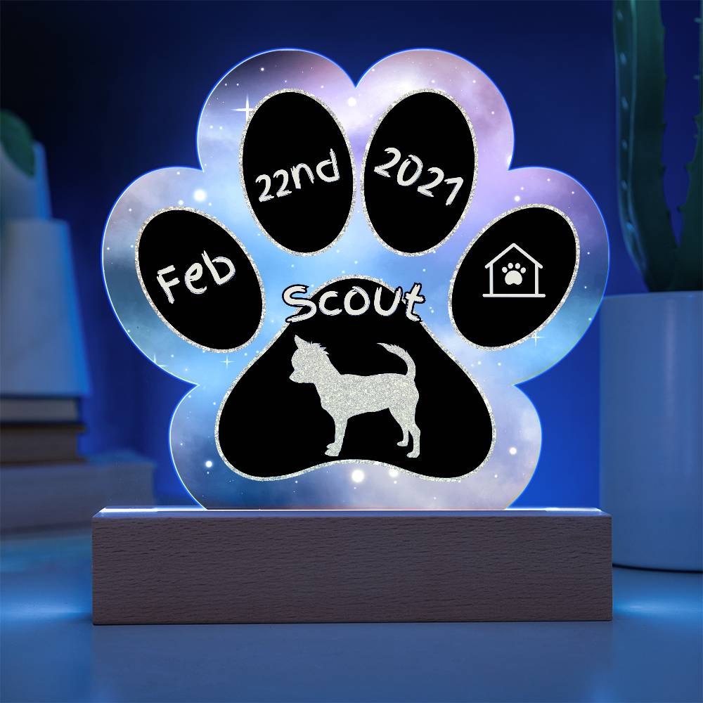 Chihuahua - Personalized Dog Gotcha Day Acrylic Paw Print Plaque