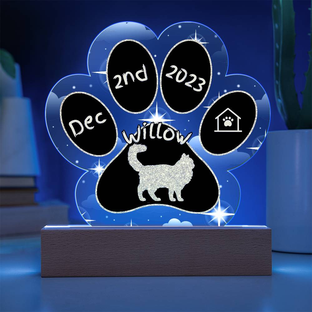 Asian Semi-Longhair - Personalized Cat Gotcha Day Acrylic Paw Print Plaque