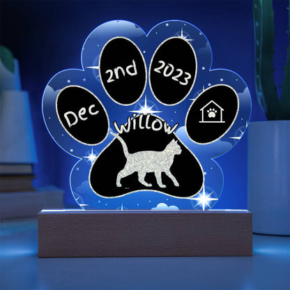 Burmese - Personalized Cat Gotcha Day Acrylic Paw Print Plaque