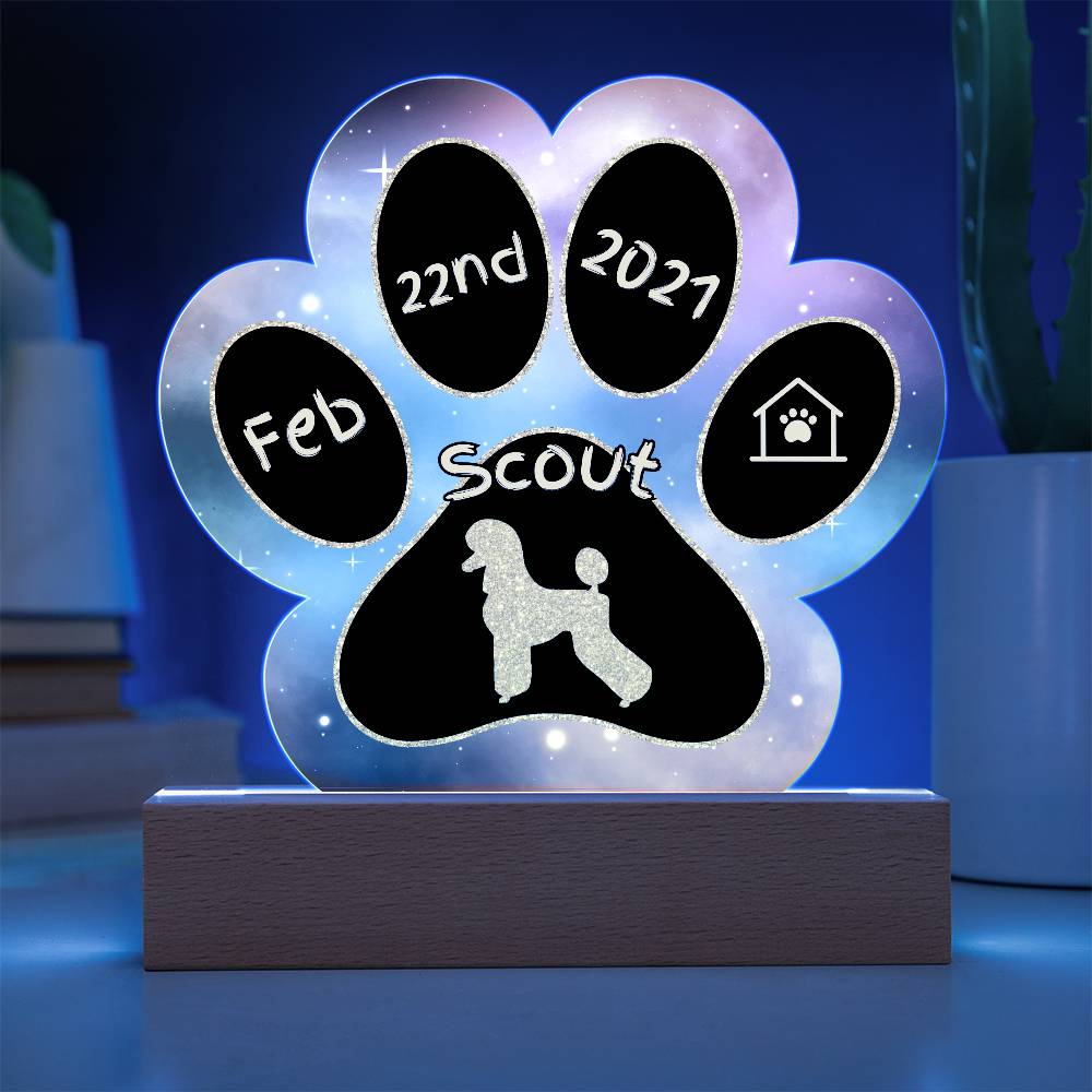 Poodle - Personalized Dog Gotcha Day Acrylic Paw Print Plaque