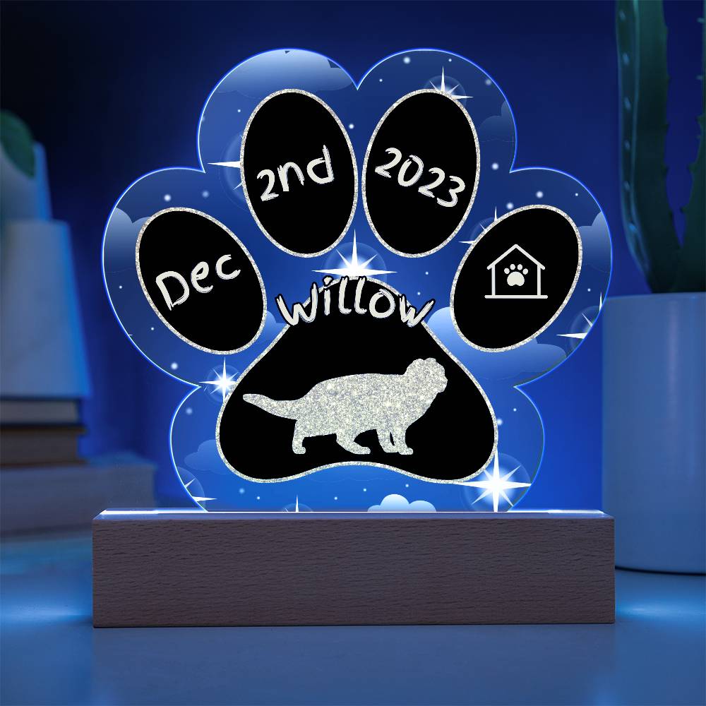 Scottish Fold - Personalized Cat Gotcha Day Acrylic Paw Print Plaque