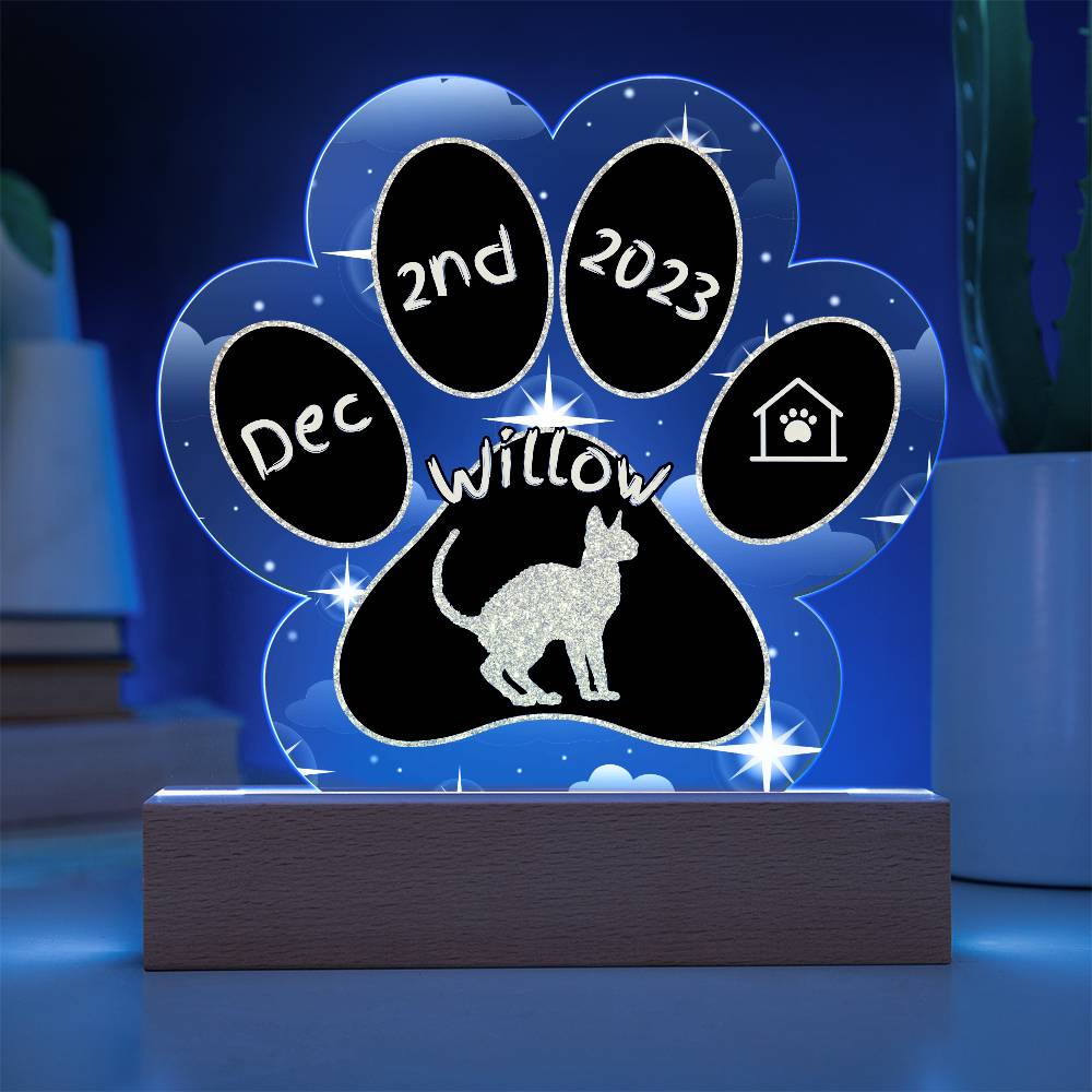 Oregon Rex - Personalized Cat Gotcha Day Acrylic Paw Print Plaque