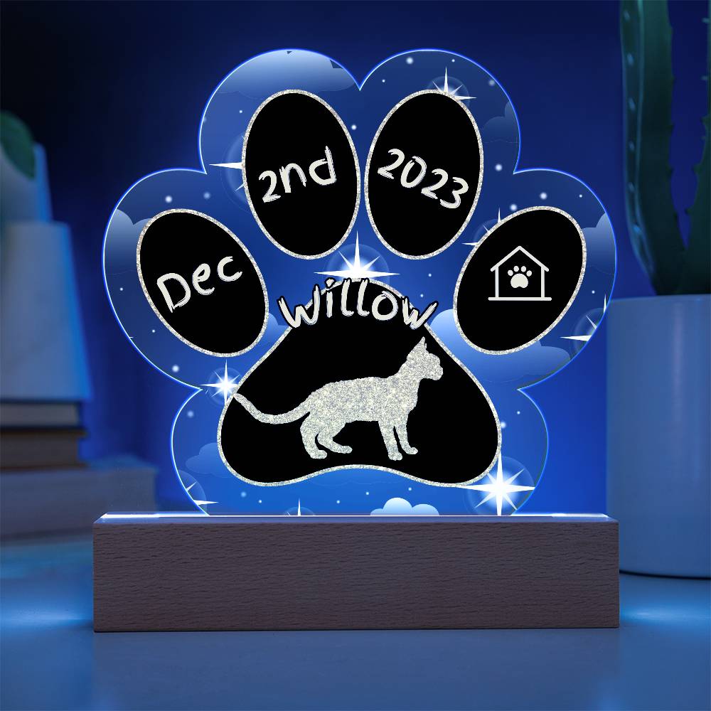 Devon Rex - Personalized Cat Gotcha Day Acrylic Paw Print Plaque