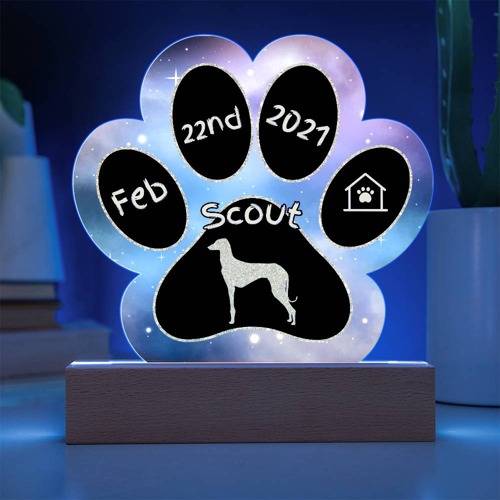 Awazakh - Personalized Dog Gotcha Day Acrylic Paw Print Plaque