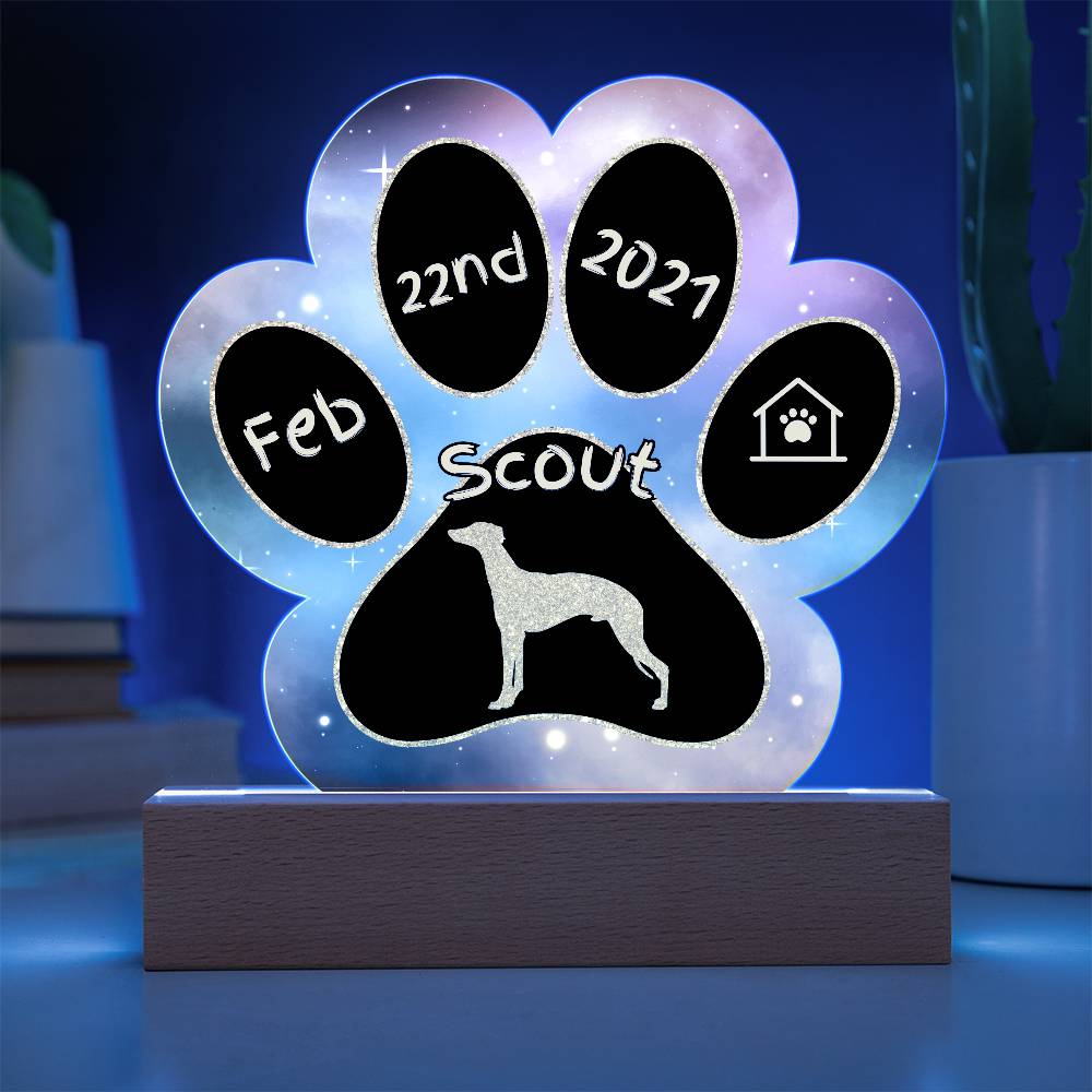 Whippet - Personalized Dog Gotcha Day Acrylic Paw Print Plaque