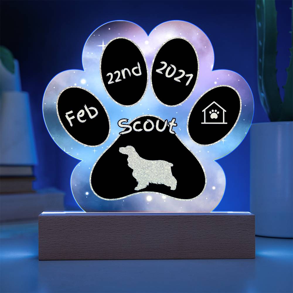 Cocker Spaniel - Personalized Dog Gotcha Day Acrylic Paw Print Plaque