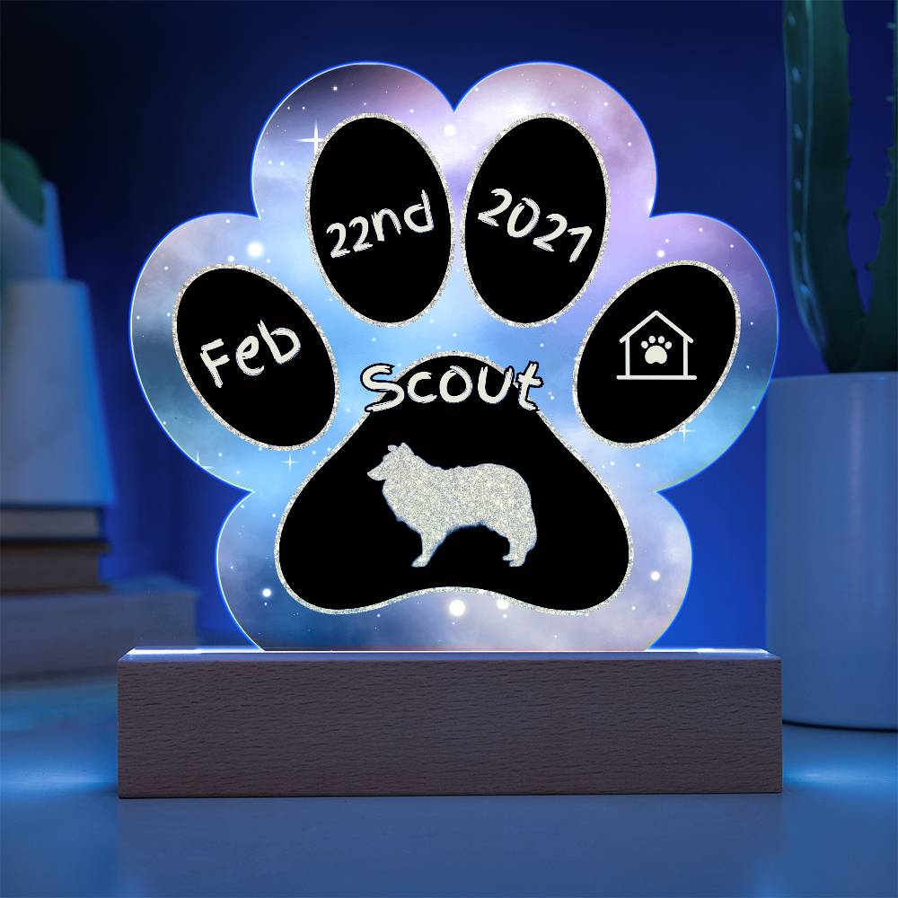 Shetland Sheepdog - Personalized Dog Gotcha Day Acrylic Paw Print Plaque