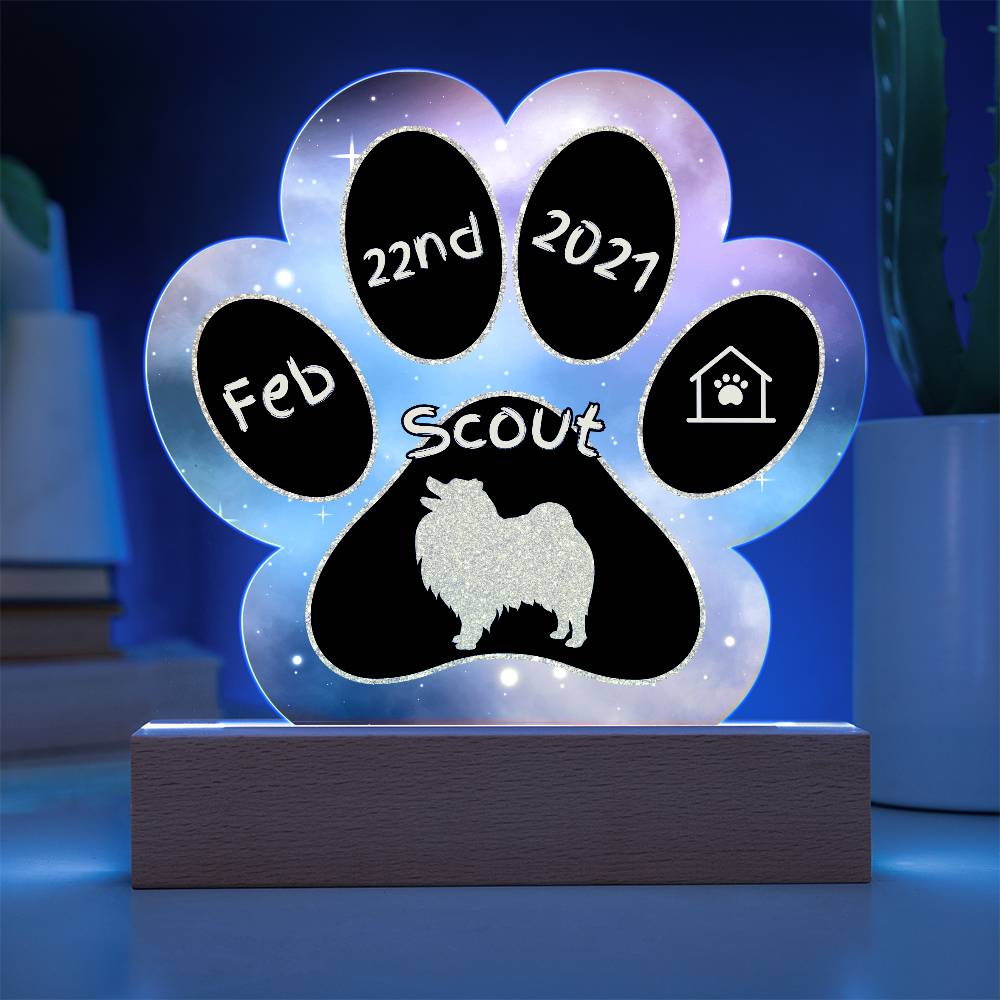 Keeshond - Personalized Dog Gotcha Day Acrylic Paw Print Plaque