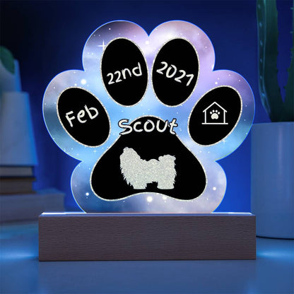 Shih Tzu - Personalized Dog Gotcha Day Acrylic Paw Print Plaque