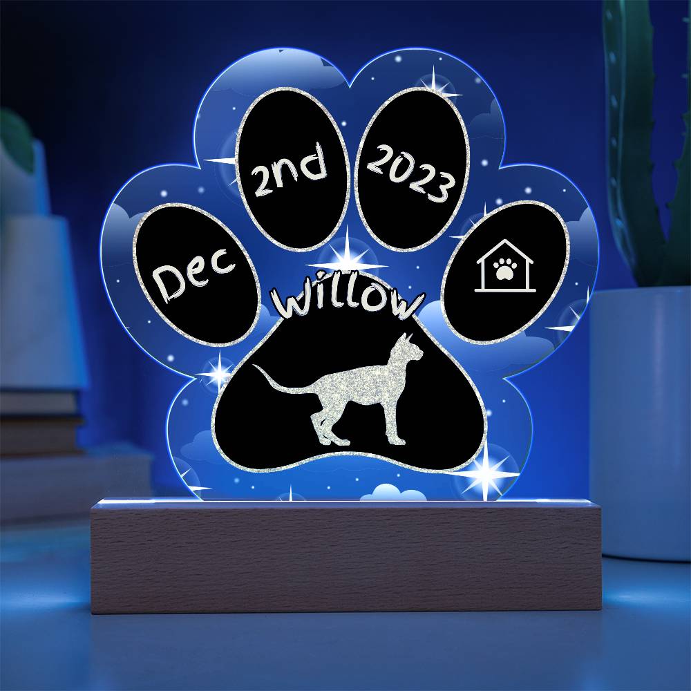 Sphynx - Personalized Cat Gotcha Day Acrylic Paw Print Plaque