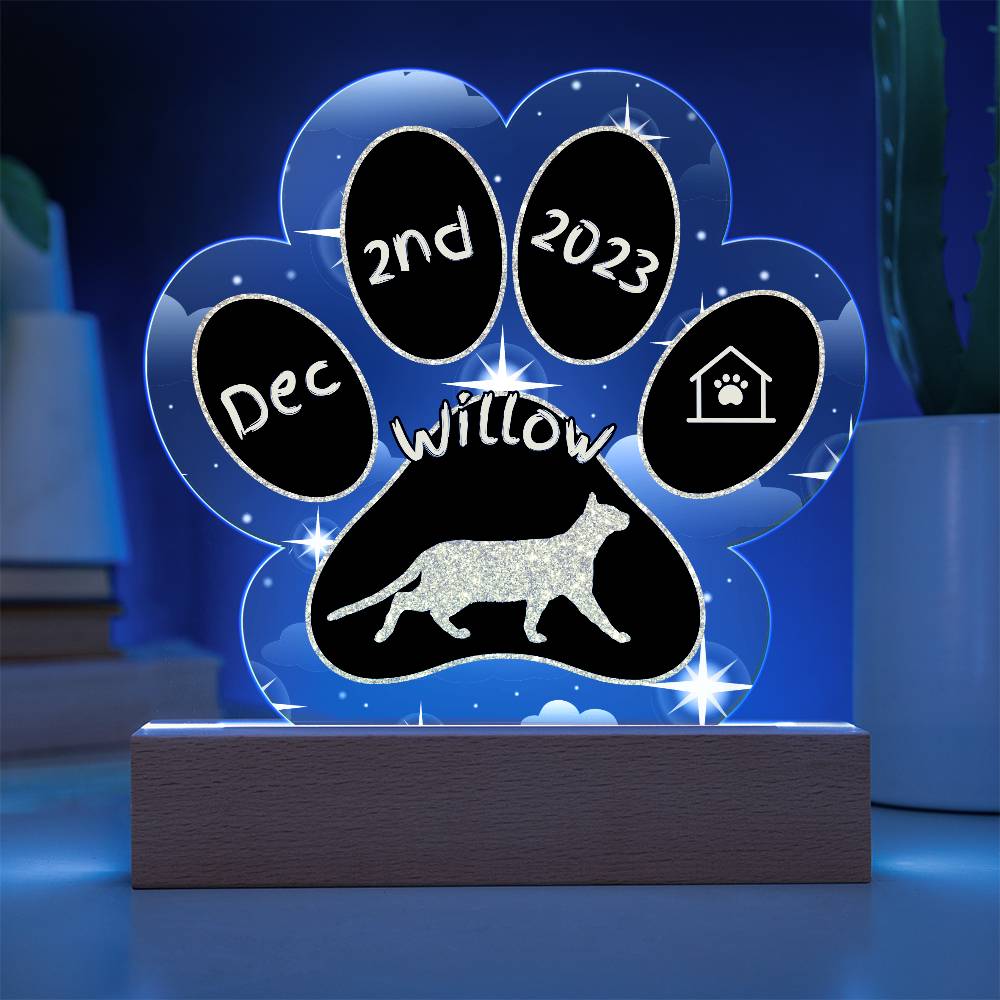 Tonkinese - Personalized Cat Gotcha Day Acrylic Paw Print Plaque