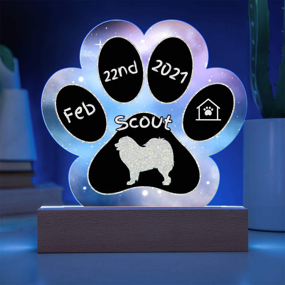 Samoyed - Personalized Dog Gotcha Day Acrylic Paw Print Plaque