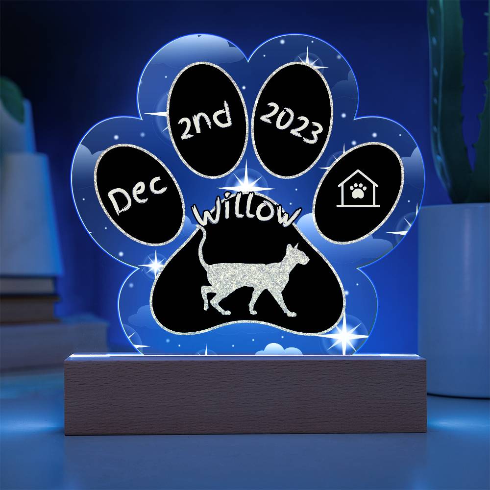 Colorpoint Shorthair - Personalized Cat Gotcha Day Acrylic Paw Print Plaque