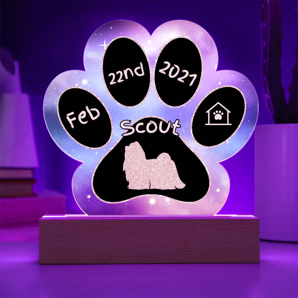 Maltese - Personalized Dog Gotcha Day Acrylic Paw Print Plaque