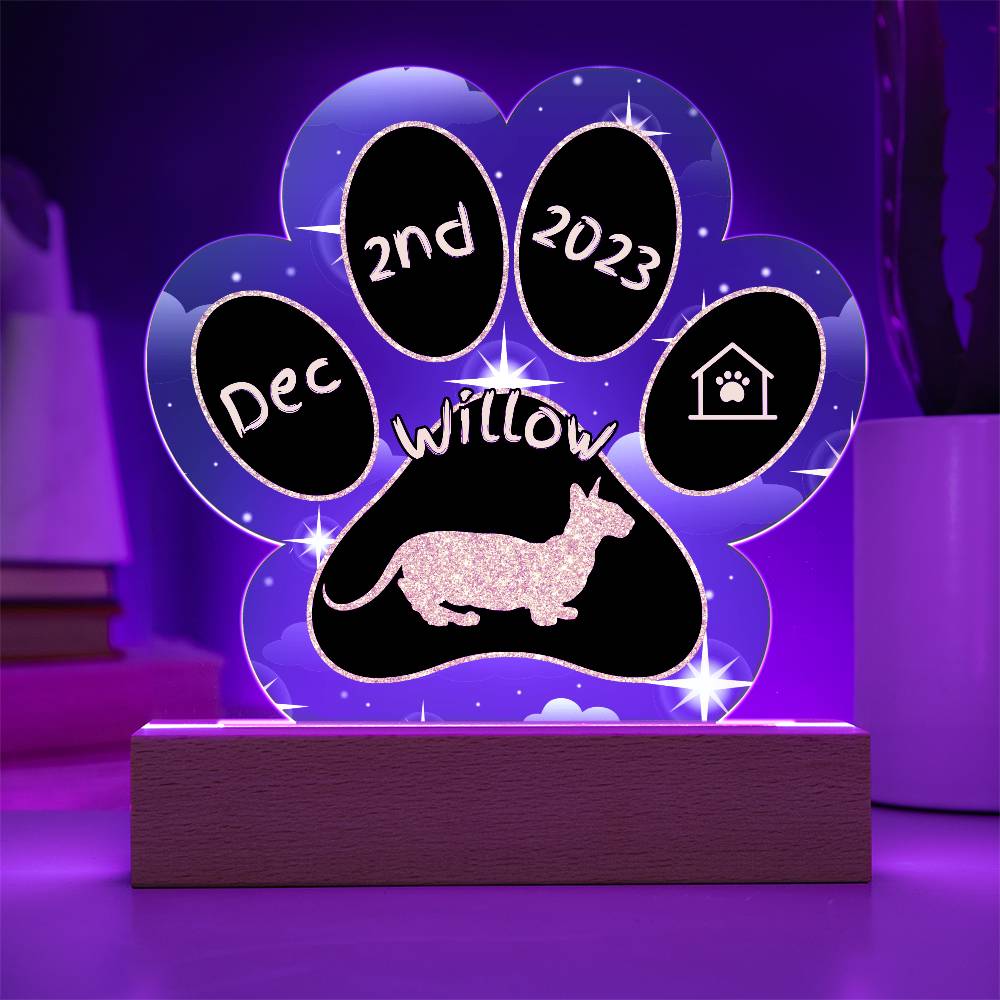 Minskin - Personalized Cat Gotcha Day Acrylic Paw Print Plaque