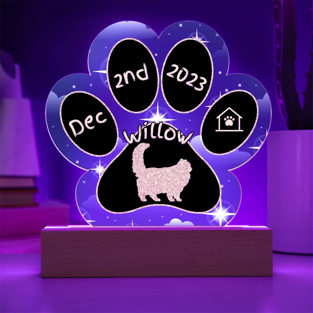 Himalayan - Personalized Cat Gotcha Day Acrylic Paw Print Plaque