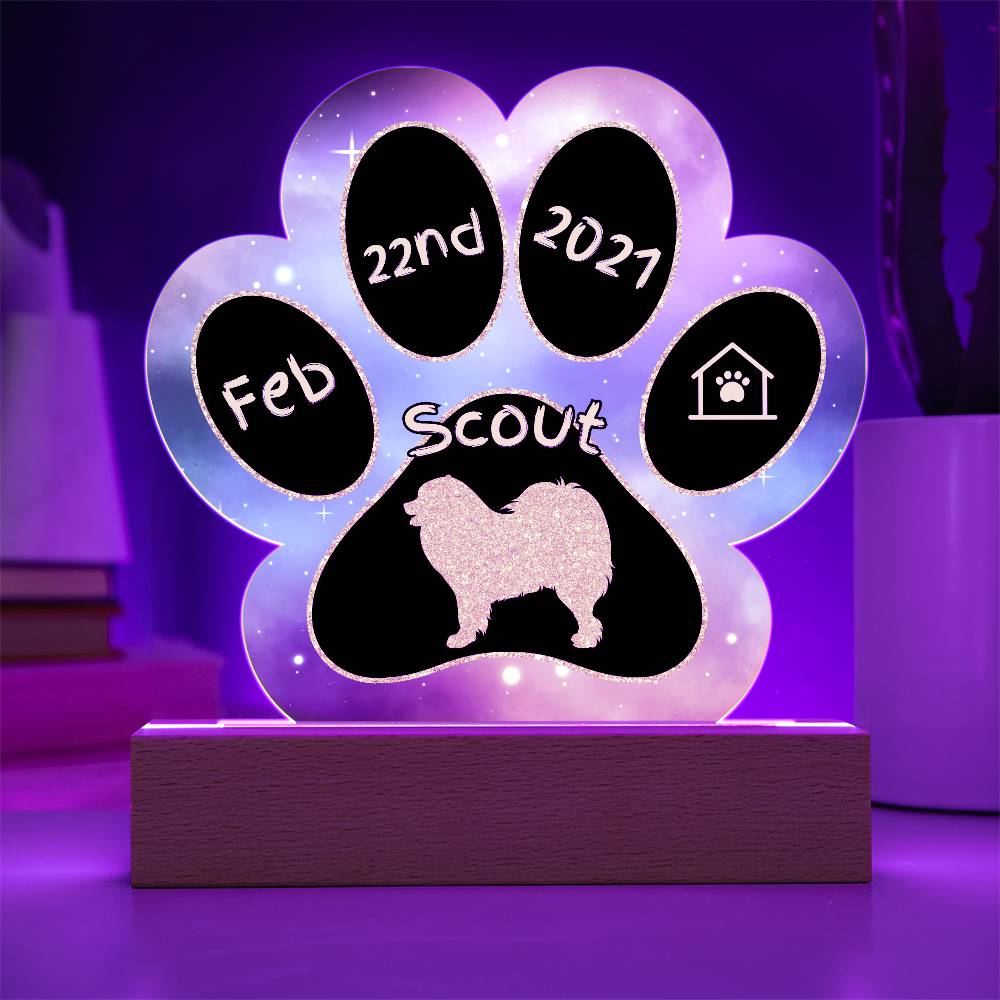 Samoyed - Personalized Dog Gotcha Day Acrylic Paw Print Plaque