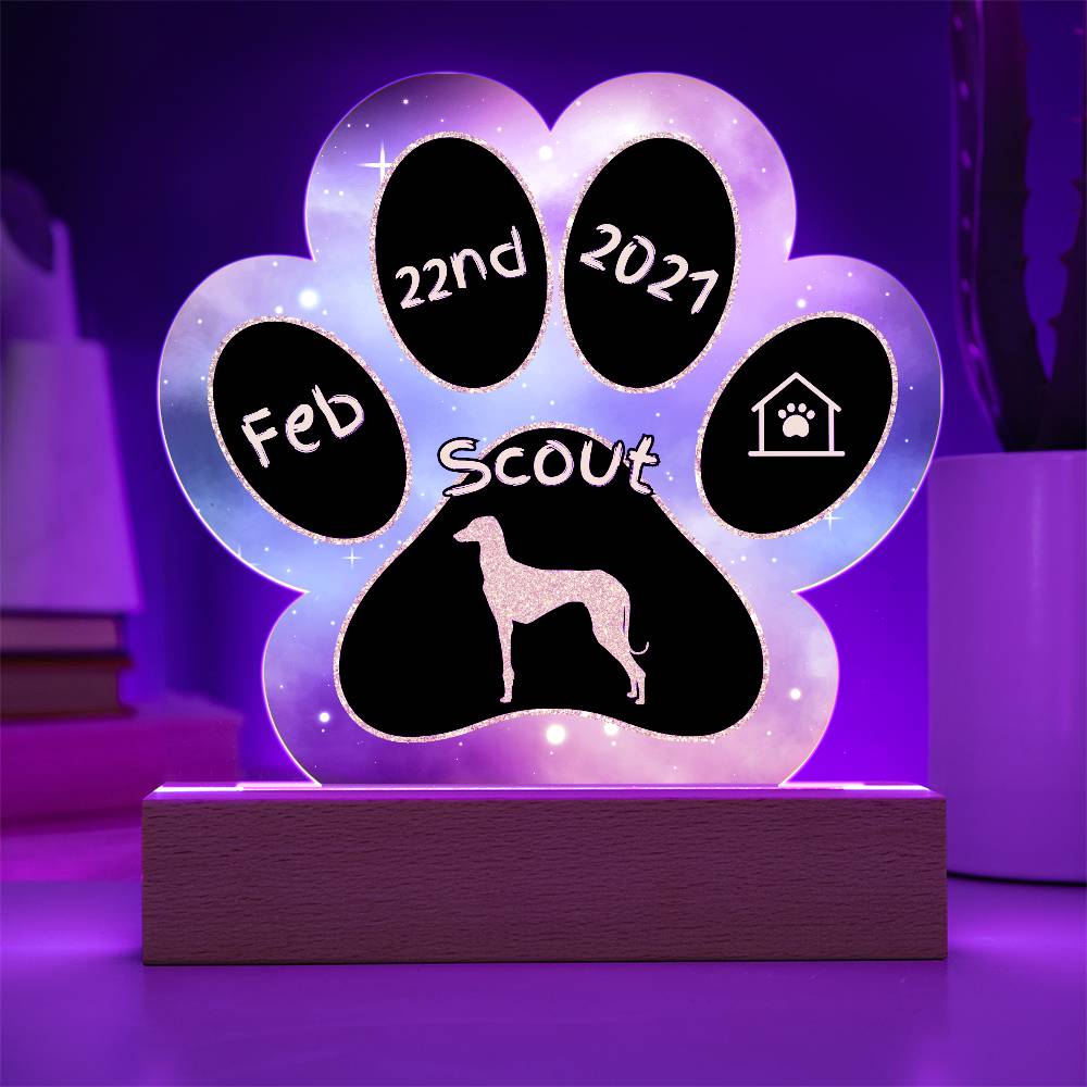 Awazakh - Personalized Dog Gotcha Day Acrylic Paw Print Plaque