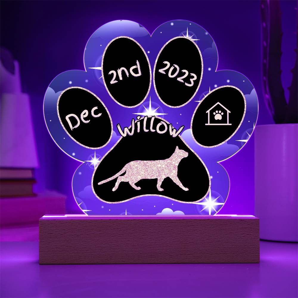 Tonkinese - Personalized Cat Gotcha Day Acrylic Paw Print Plaque