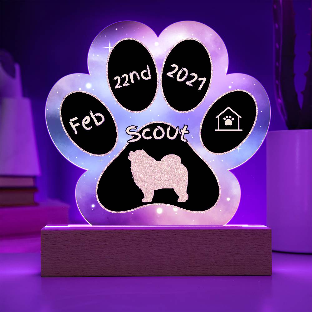 Chow Chow - Personalized Dog Gotcha Day Acrylic Paw Print Plaque