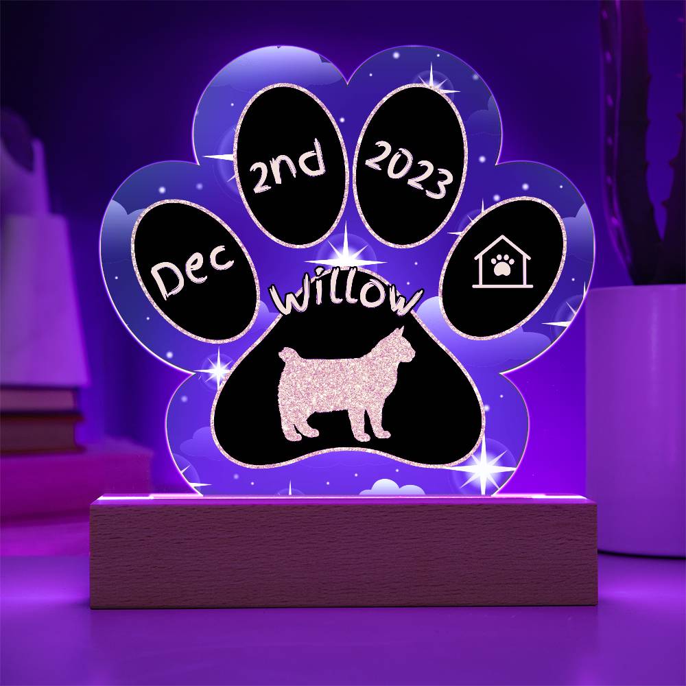 Pixiebob - Personalized Cat Gotcha Day Acrylic Paw Print Plaque