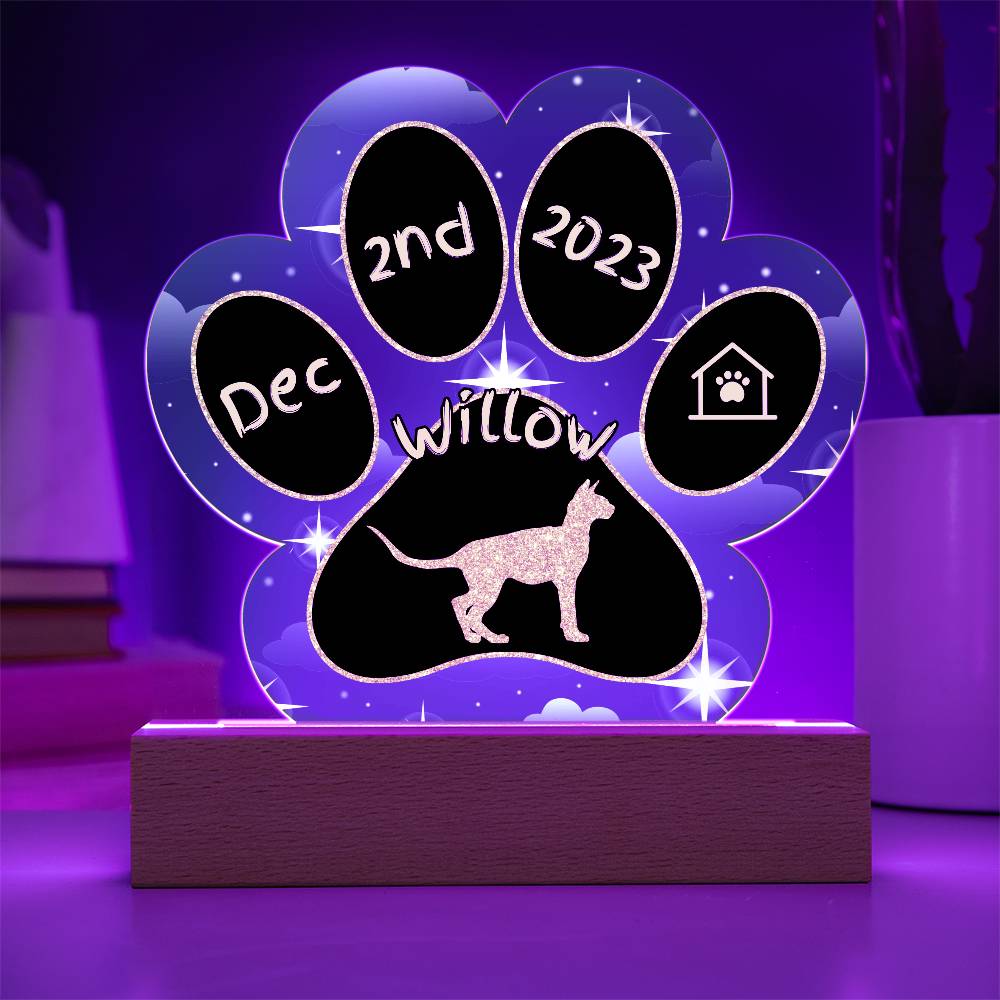 Sphynx - Personalized Cat Gotcha Day Acrylic Paw Print Plaque