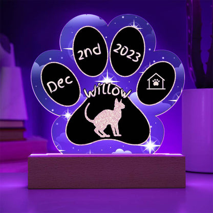 Oregon Rex - Personalized Cat Gotcha Day Acrylic Paw Print Plaque