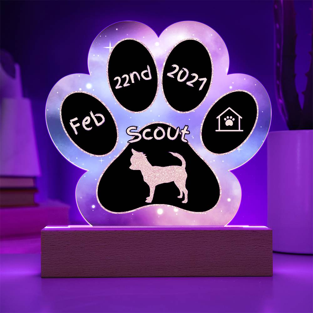 Chihuahua - Personalized Dog Gotcha Day Acrylic Paw Print Plaque