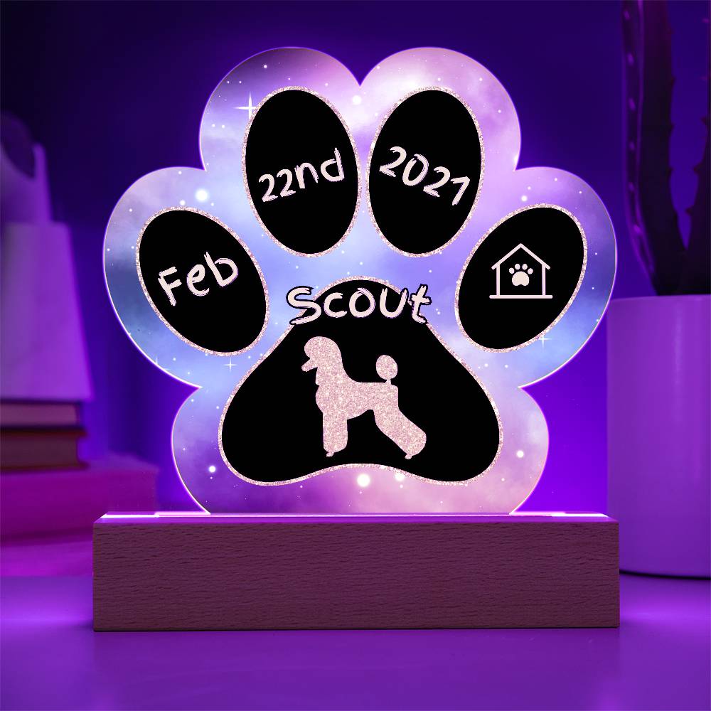 Poodle - Personalized Dog Gotcha Day Acrylic Paw Print Plaque