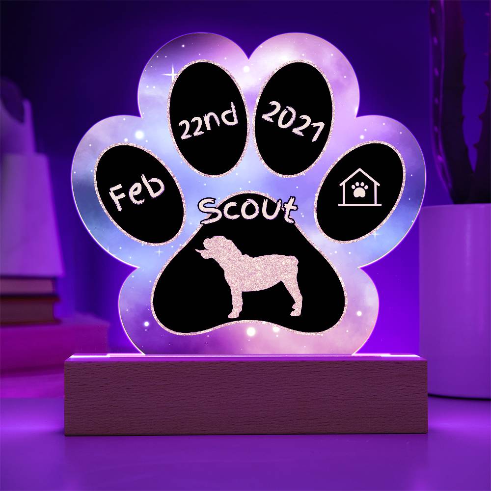 Bulldog - Personalized Dog Gotcha Day Acrylic Paw Print Plaque