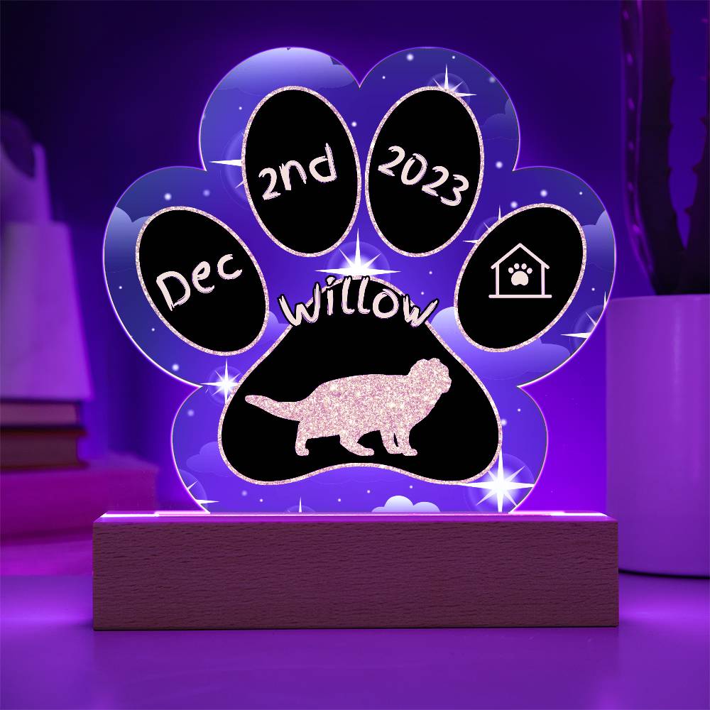 Scottish Fold - Personalized Cat Gotcha Day Acrylic Paw Print Plaque