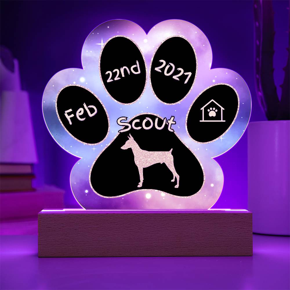 Doberman - Personalized Dog Gotcha Day Acrylic Paw Print Plaque