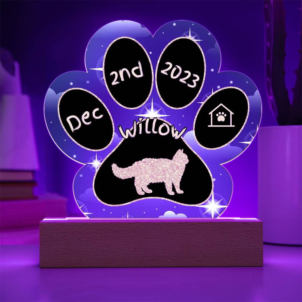 Selkirk Rex - Personalized Cat Gotcha Day Acrylic Paw Print Plaque