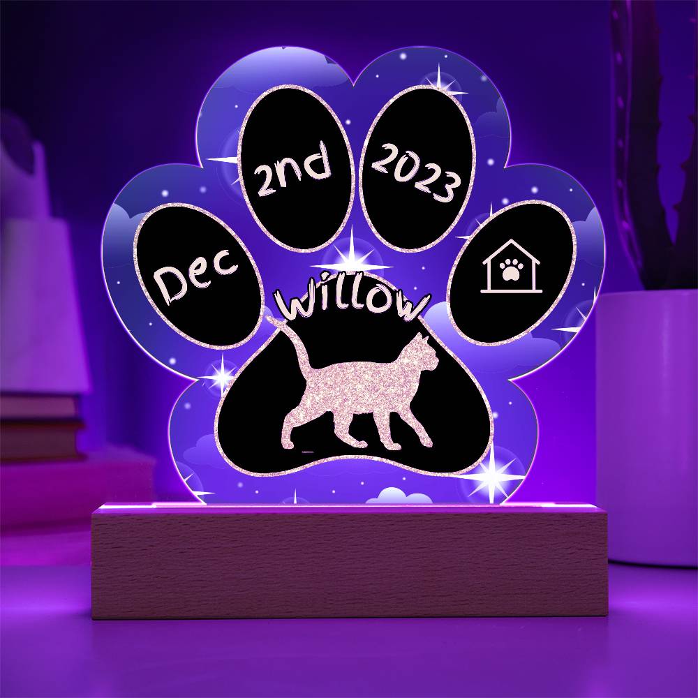 Burmese - Personalized Cat Gotcha Day Acrylic Paw Print Plaque