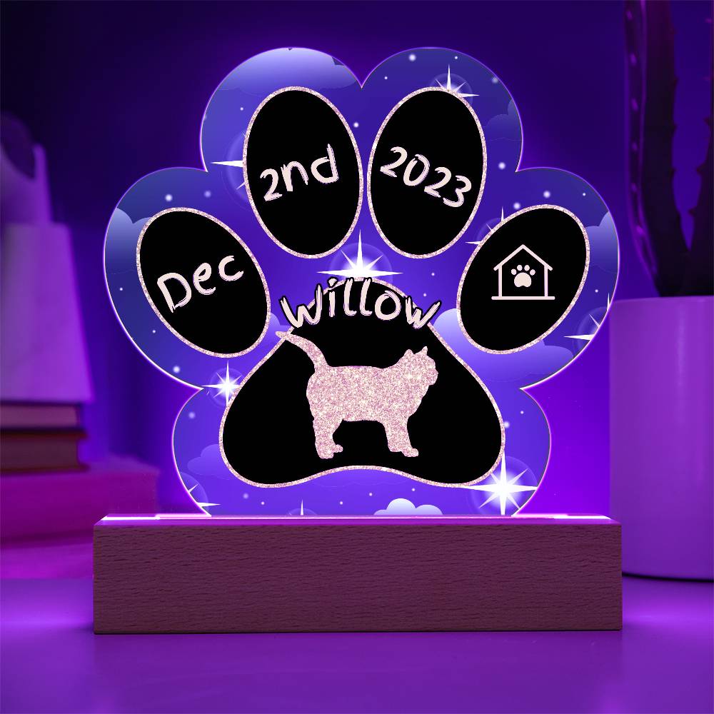 British Shorthair - Personalized Cat Gotcha Day Acrylic Paw Print Plaque