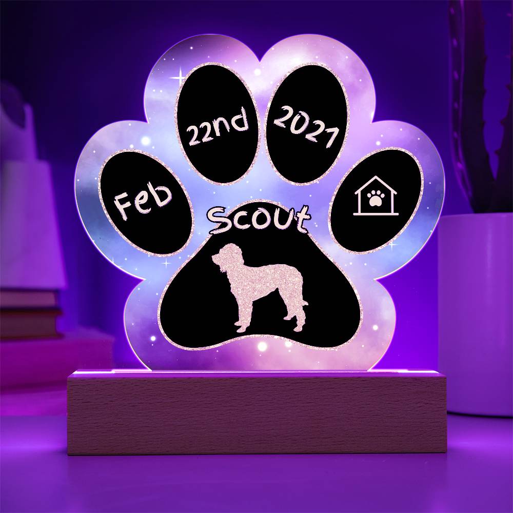 Goldendoodle - Personalized Dog Gotcha Day Acrylic Paw Print Plaque