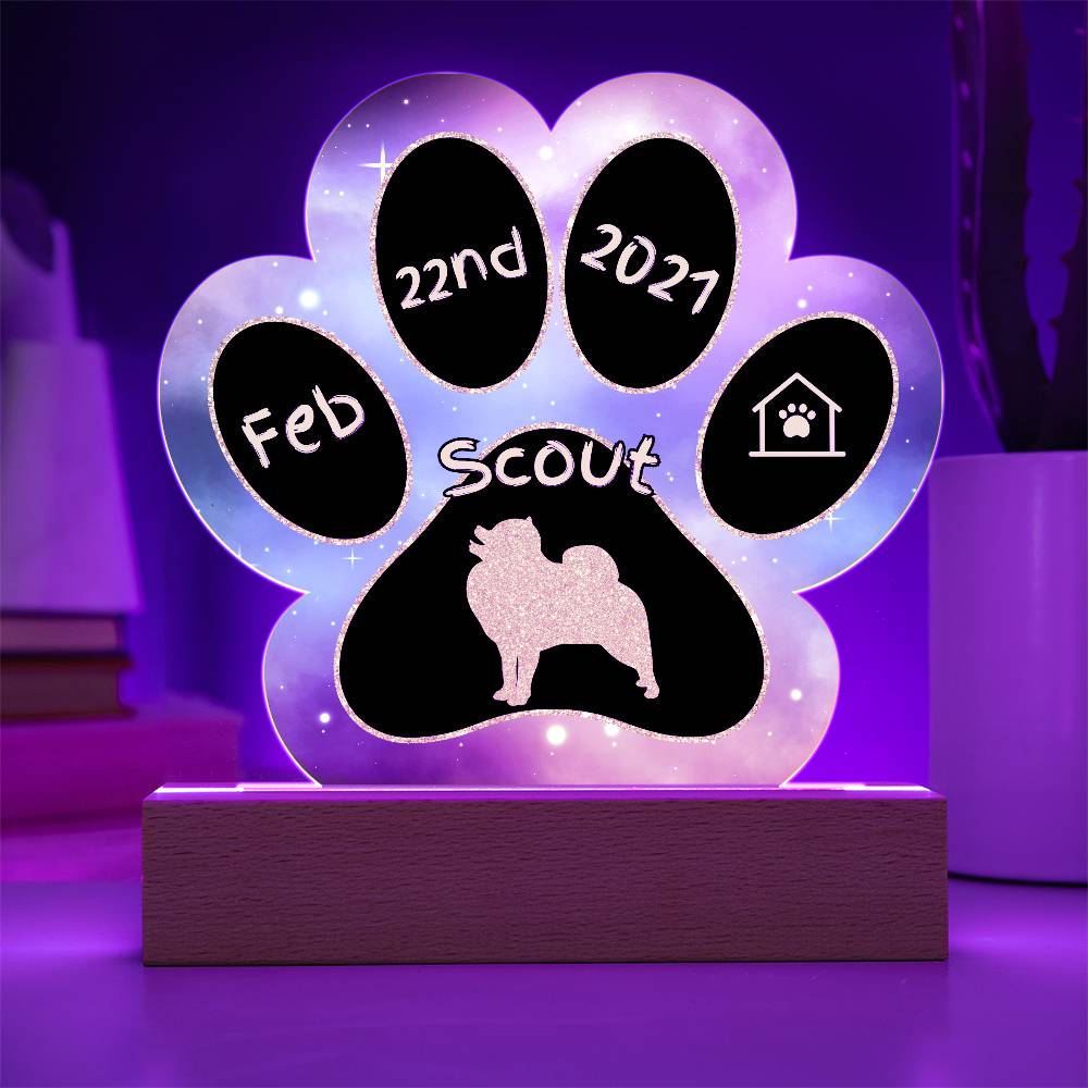 Pomeranian - Personalized Dog Gotcha Day Acrylic Paw Print Plaque