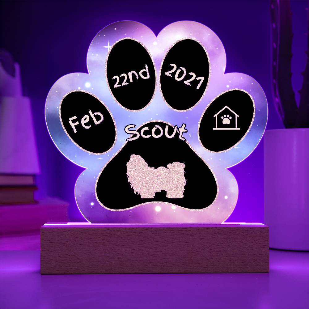 Shih Tzu - Personalized Dog Gotcha Day Acrylic Paw Print Plaque