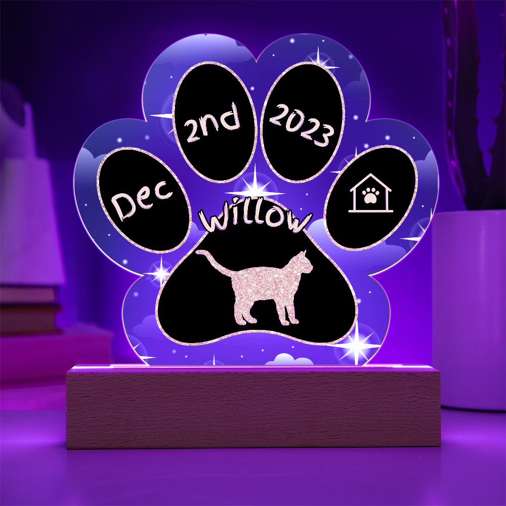 Thai - Personalized Cat Gotcha Day Acrylic Paw Print Plaque