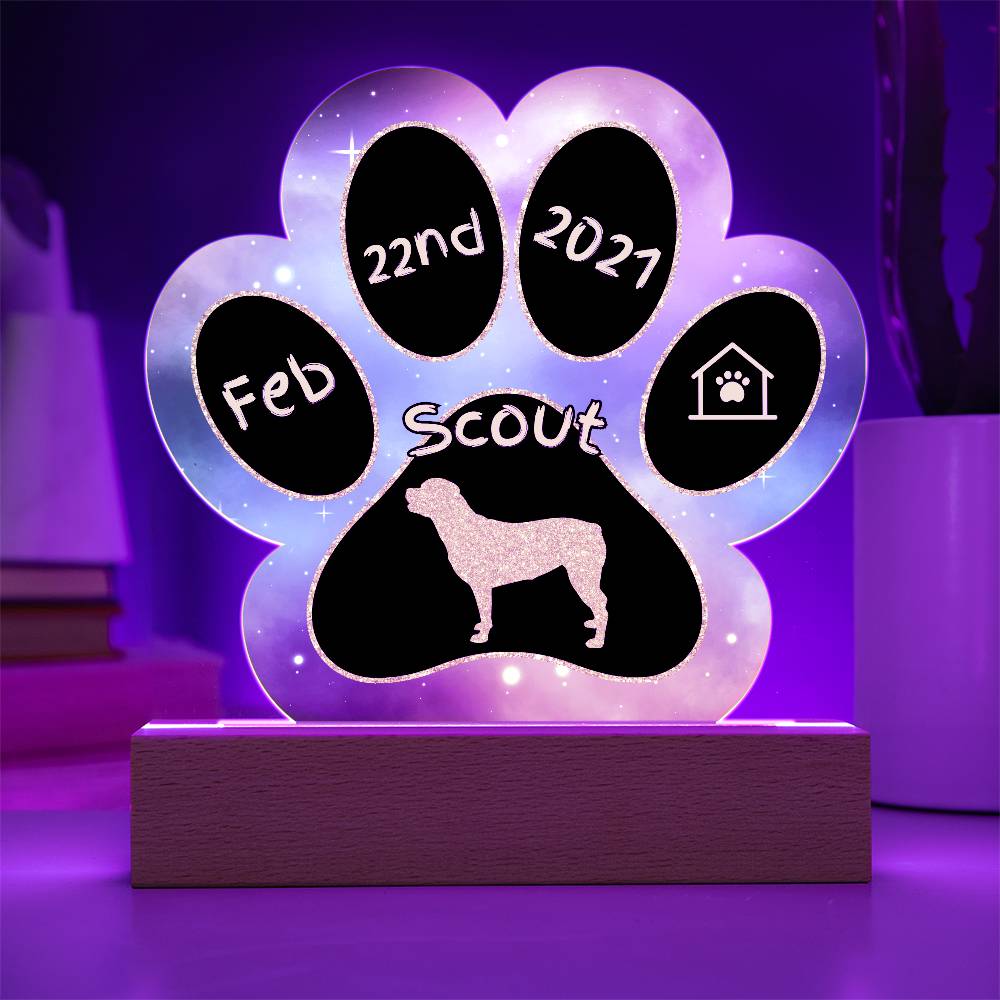 Rottweiler - Personalized Dog Gotcha Day Acrylic Paw Print Plaque