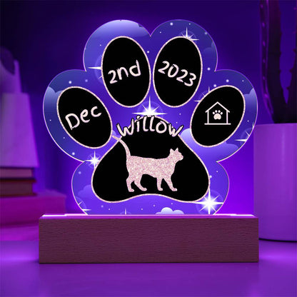 Sam Sawet - Personalized Cat Gotcha Day Acrylic Paw Print Plaque